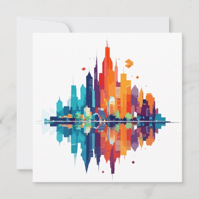 Carte Bâtiments Cityscape Grattes modernes Ville Vie (Devant)