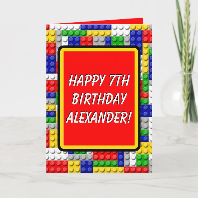 Carte Bâtir des blocs briques Smart Boy's Birthday (Devant)