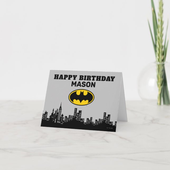 Carte Batman Gotham City | Enfants Joyeux anniversaire (Devant)