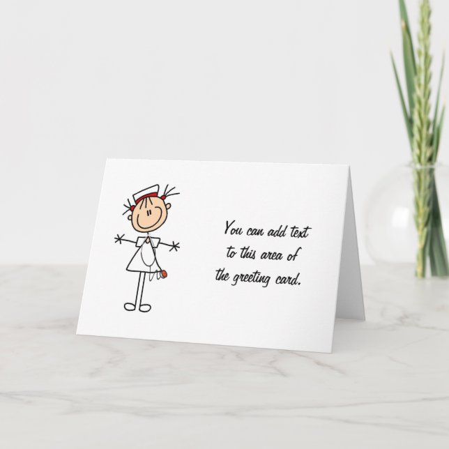 Carte Bâton blanc femelle Figure Infirmière 2 Cadeaux (Devant)