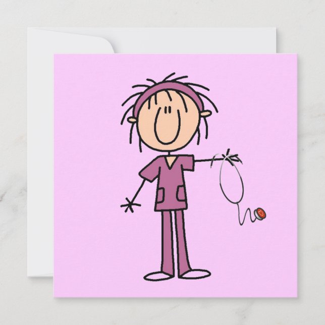 Carte Bâton blanc pour femmes Figure Infirmière T-shirts (Devant)