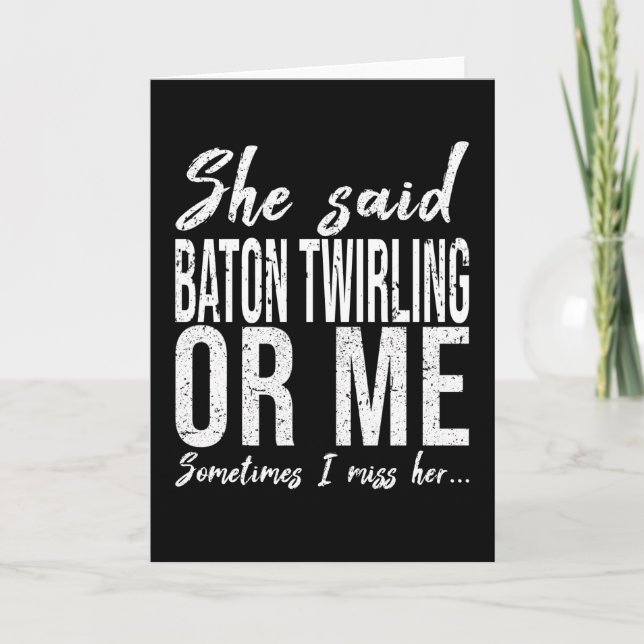 Carte Baton Twirling drôle cadeau sportif (Devant)
