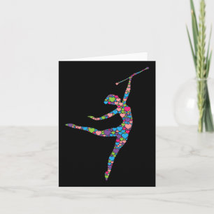 Carte Baton Twirling Girl - Silhouette Dancing Twirler M