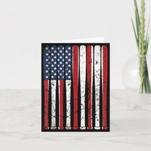 Carte Bâtons de baseball drapeau américain Vintage USA 4