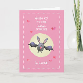 Carte Bats Amore Cute Chauve-souris Saint-Valentin 5x7" 
