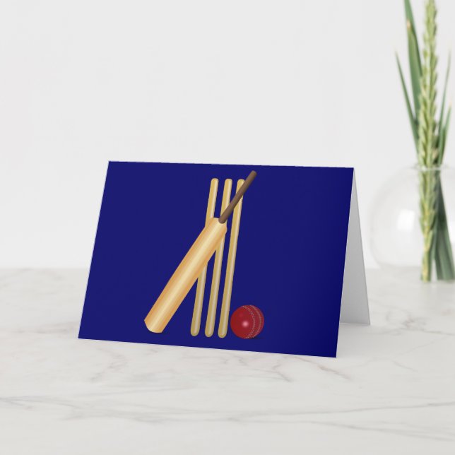 Carte Batte de cricket et balle (Devant)