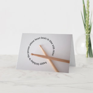 Carte Batterie Anniversaire Coeur bat dans le temps