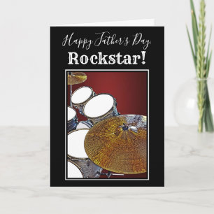 Carte Batterie de Fête des pères de tambour de musicien 
