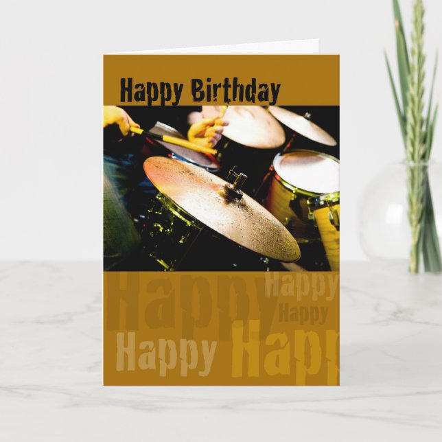 Carte Batteur, Joyeux anniversaire (Devant)