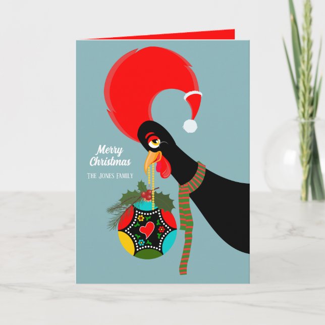 Carte Bauble de Noël du coq portugais (Devant)