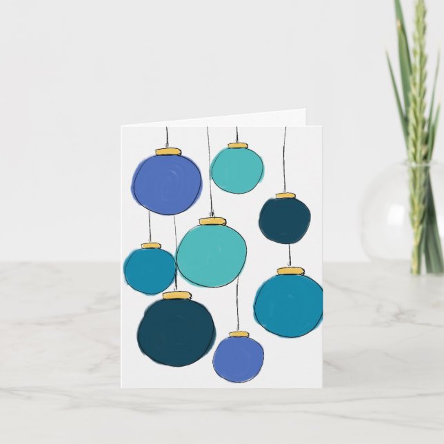 Carte Baubles bleus (Devant)