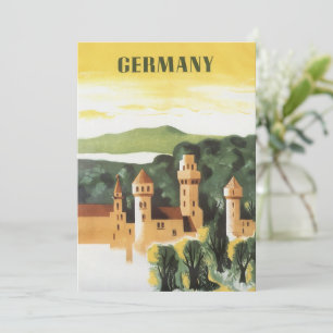 Carte Bavière, Allemagne, Château allemand Art de voyage