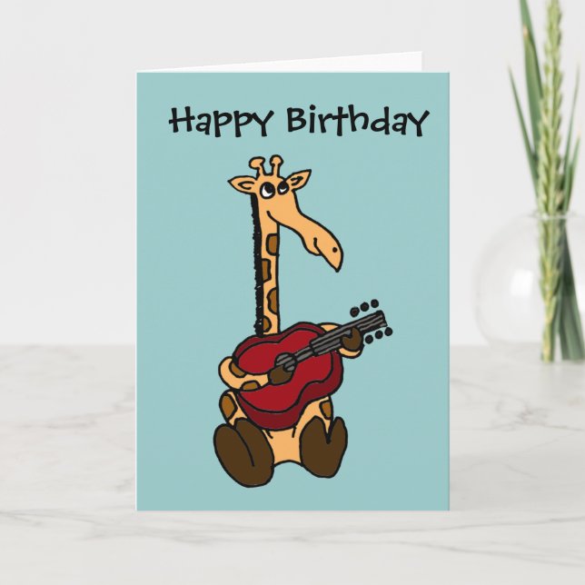 Carte BE- Giraffe fantastique Jouer de la guitare (Devant)
