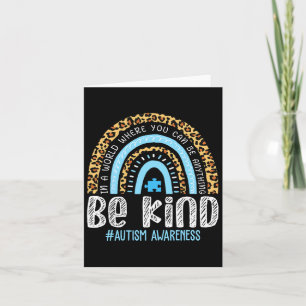 Carte Be Kind Sensibilisation sur l'autisme Leopard Rain