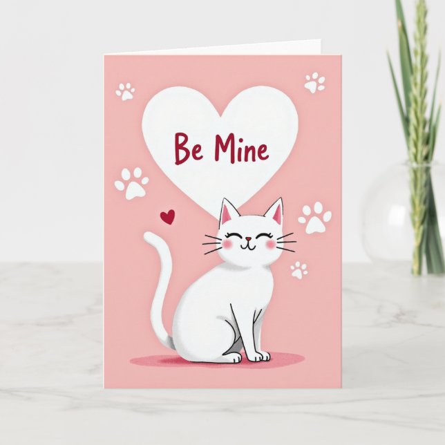 Carte Be Mine Cat Love Card (Devant)