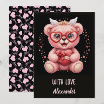 Be Mine! Cute Pink Teddy Bear Sweetheart
