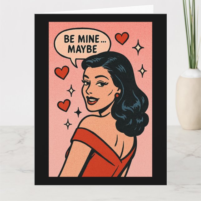 Carte Be Mine… Maybe: Retro Flirt Valentine (Devant)