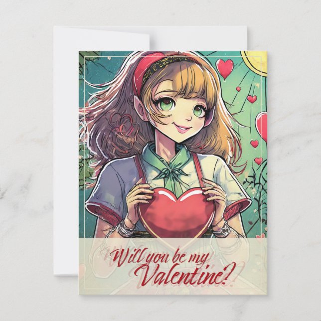 Carte Be My Valentine in Manga Style 33419 (Devant)