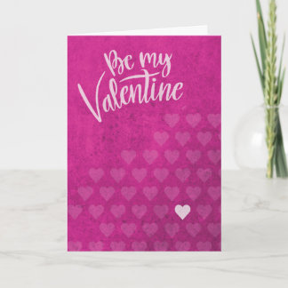 Carte Be My Valentine Valentine's Day Pink Grunge Hearts