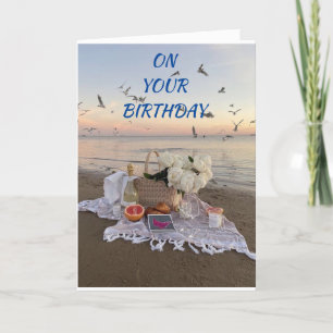 CARTE *BEACH BANNIVERSAIRE VOUS SOUHAITE* À N'IMPORTE QU