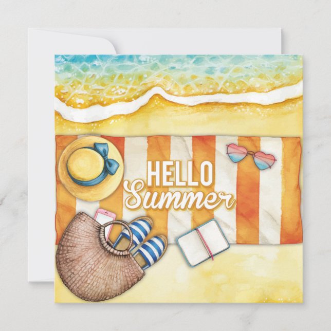 Carte Beach Days Hello Summer Grey Card (Devant)