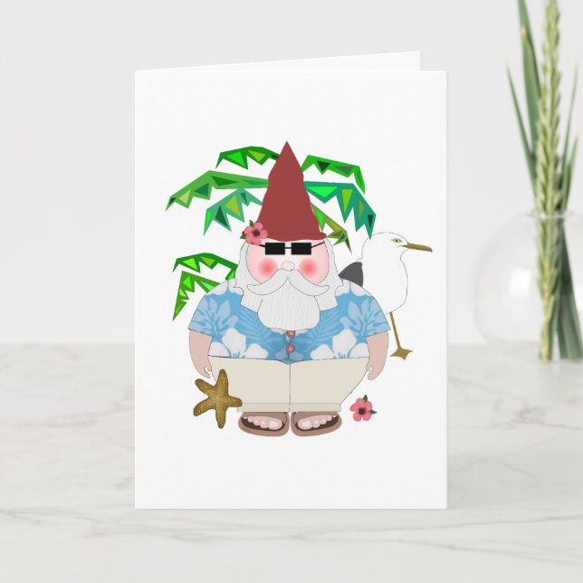 Carte Beach Gnome Greeting Card (Devant)