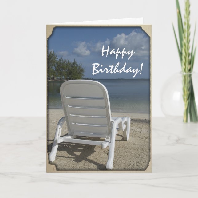 Carte Beach Lounge Joyeux anniversaire (Devant)