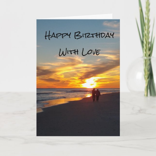Carte Beach Walk Je t'aime Anniversaire (Devant)