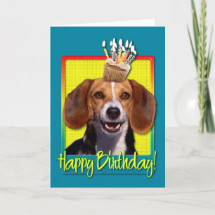 Carte Beagle de Cupcake anniversaire