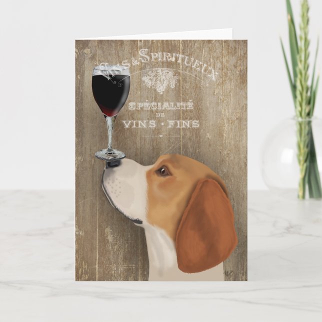 Carte Beagle Dog Au Vin (Devant)