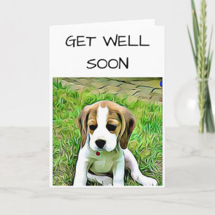 Carte beagle Get Well Bientôt