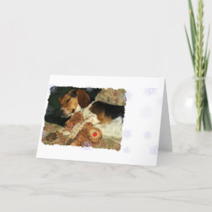 Carte Beagle Snoopy somnolent de rêves doux avec l'ours