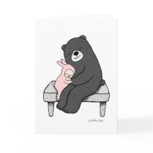 Bear & Bunny Greeting Card Bear Bunny Love Art
