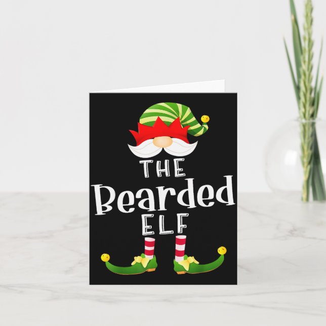 Carte Bearded Elf Group Christmas Funny Pajama Party  (Devant)