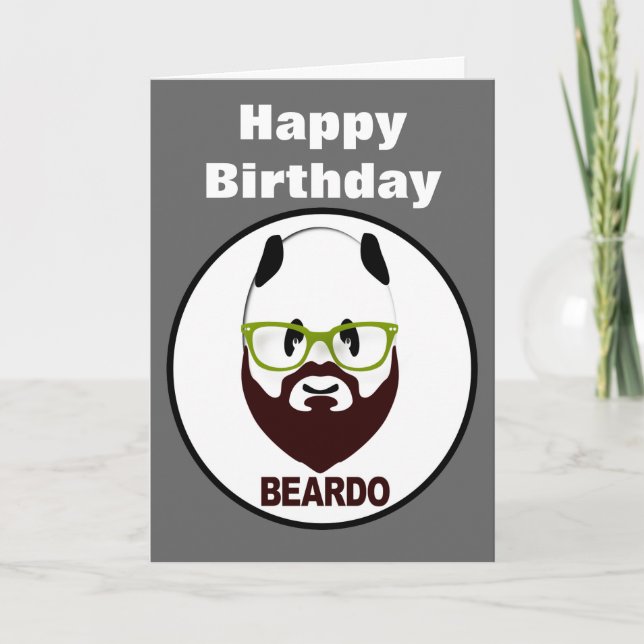 Carte Beardo panda heureux anniversaire (Devant)