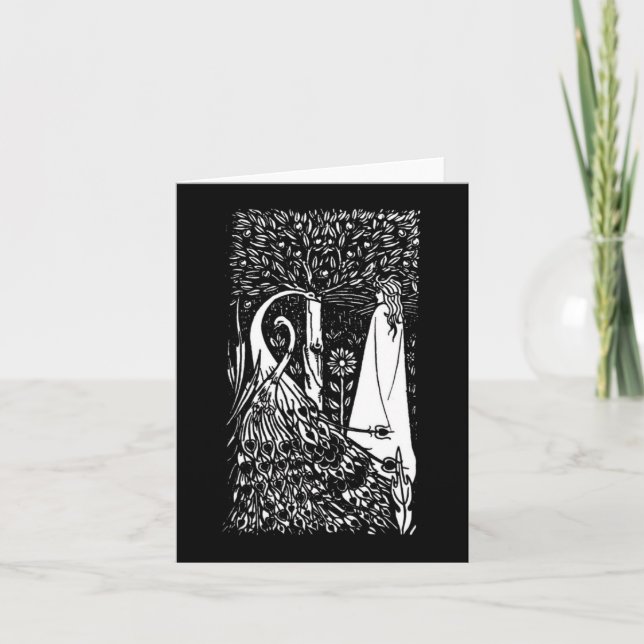 Carte Beardsley Lady & Peacocks (Devant)