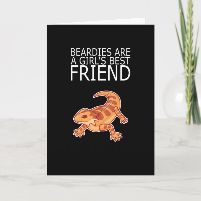 Carte Beared Dragon BARDIES FILLES MEILLEUR AMI Lizard (Devant)