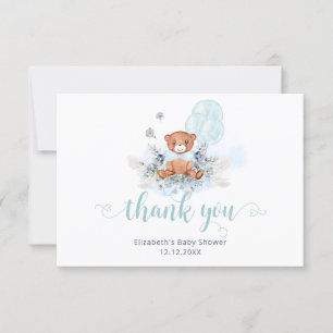 Carte Bearly Wait Teddy Oear Boy Baby shower Merci