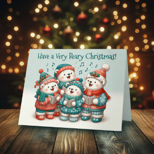 Carte Bears Polar mignon chante Avoir un Noël de très Bé