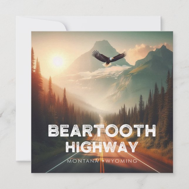 Carte Beartooth Highway Montana Aigle Wyoming (Devant)