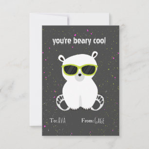 Carte Beary Cool Polar Ours Lunettes de soleil Enfants V