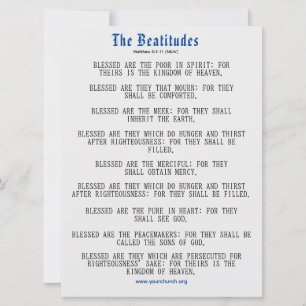 Carte Béatitudes grises et bleues Inspiration
