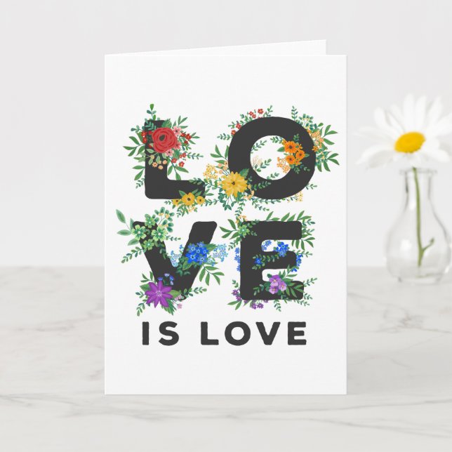 Carte Beau Amour Floral Est Fierté Amour (Petite plante)