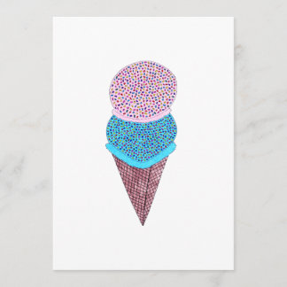 Carte Beau Anniversaire Double Crème De Glace En Cône