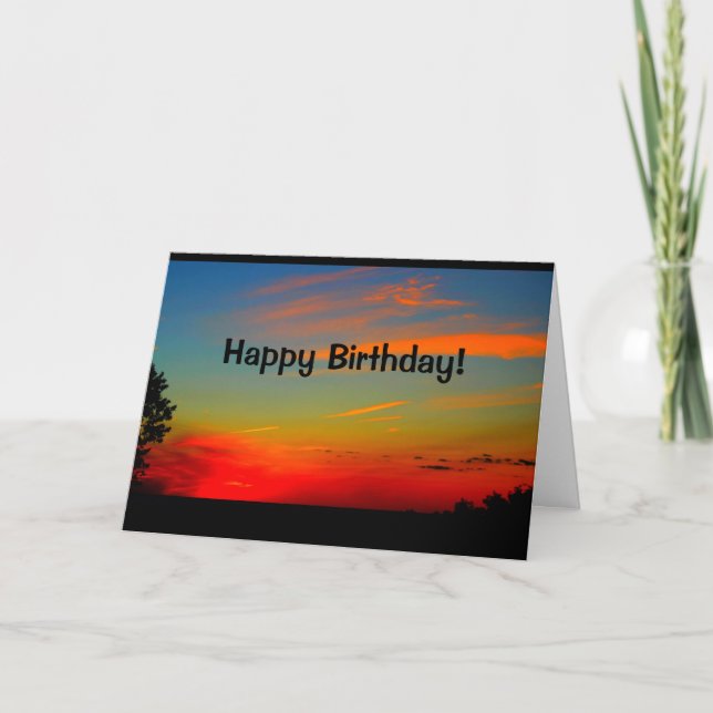Carte Beau Anniversaire Du lever Au coucher Du Soleil (Devant)