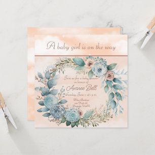 Carte Beau Baby shower de fille