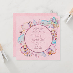 Carte Beau Baby shower de fille