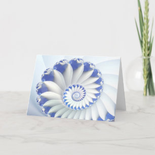 Carte Beau Bleu & Blancs Coquille Art Fractal fin