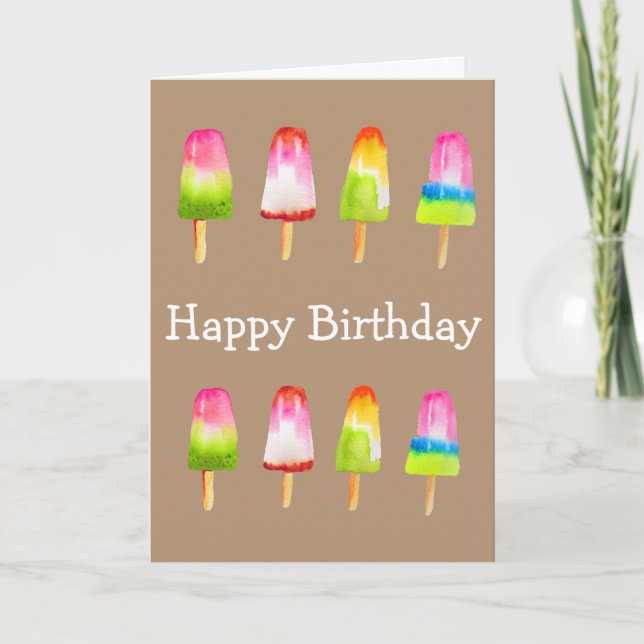Carte Beau bloc de glace de popsicle (Devant)