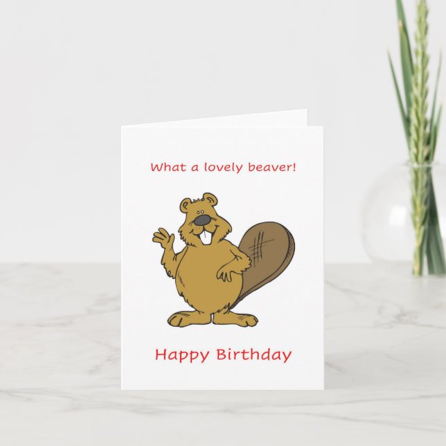 Carte Beau castor, Joyeux anniversaire (Devant)